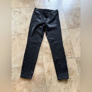 J BRAND black coated lace pant perfect condition labeled 29 but measures 28